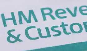 Extreme closeup image of HM Revenue and Customs logo.